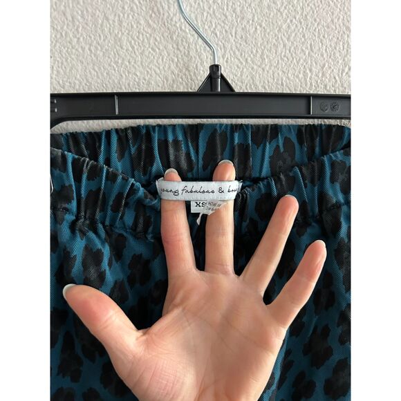 Young Fabulous & Broke Blue Leopard Print Joggers Size XS - Picture 6 of 7